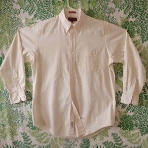 Arbor Way Men's Pale Creamy Yellow Long Sleeve Shirt. 100% Pinpoint Cotton 16-34
